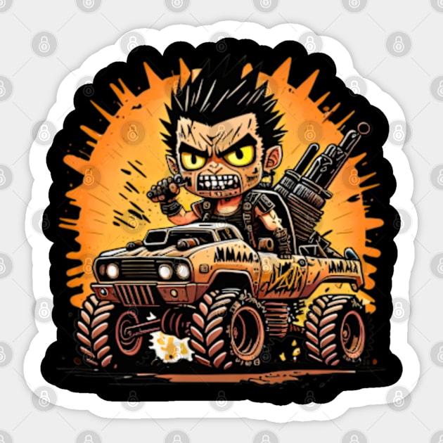 Crazy post apocalyptic boy Sticker by DystoTown